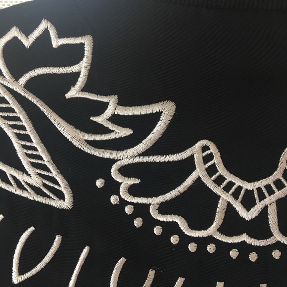 Embroidered Black Bomber Jacket - Picture 4 of 6